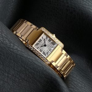 Tank Francaise Gold Case Diamond Bezel