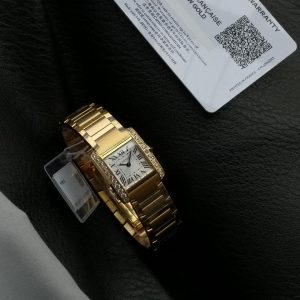 Tank Francaise Gold Case Diamond Bezel