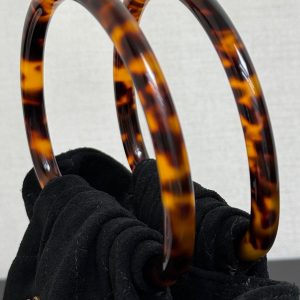 Chanel 2026 Pouch 24cm Black Tortoiseshell Suede Effect Plexi