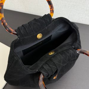 Chanel 2026 Pouch 24cm Black Tortoiseshell Suede Effect Plexi