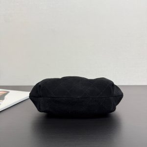 Chanel 2026 Pouch 24cm Black Tortoiseshell Suede Effect Plexi