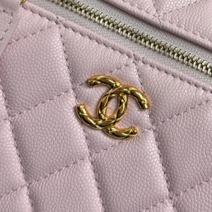 Chanel 2026 Vanity Bag 19cm Pink Quilted Lambskin With Gold Hardware