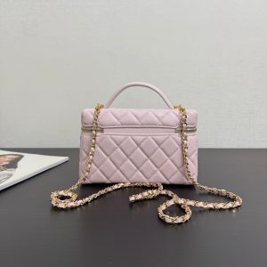Chanel 2026 Vanity Bag 19cm Pink Quilted Lambskin With Gold Hardware