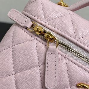 Chanel 2026 Vanity Bag 19cm Pink Quilted Lambskin With Gold Hardware