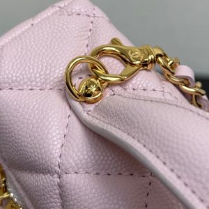 Chanel 2026 Vanity Bag 19cm Pink Quilted Lambskin With Gold Hardware