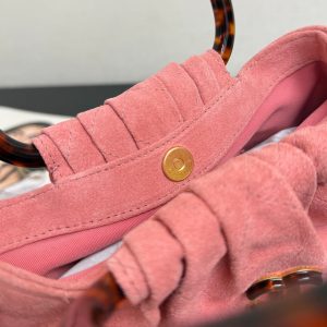 Chanel 2026 Pouch 24cm Pink Tortoiseshell Suede Effect Plexi