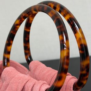 Chanel 2026 Pouch 24cm Pink Tortoiseshell Suede Effect Plexi