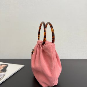 Chanel 2026 Pouch 24cm Pink Tortoiseshell Suede Effect Plexi