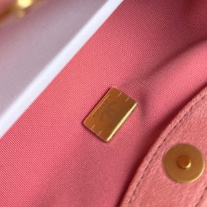 Chanel 2026 Pouch 24cm Pink Tortoiseshell Suede Effect Plexi