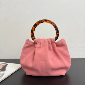 Chanel 2026 Pouch 24cm Pink Tortoiseshell Suede Effect Plexi