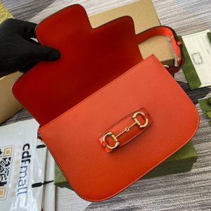 img_545dbde1_20240620_i1718897145_5056_2_jpg HORSEBIT 1955 SHOULDER BAG 25 IN ORANGE LAMBSKIN GOLD HARDWARE