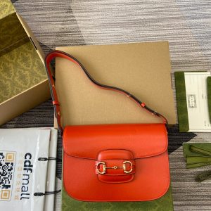 img_545dbde1_20240620_i1718897145_6894_8_jpg HORSEBIT 1955 SHOULDER BAG 25 IN ORANGE LAMBSKIN GOLD HARDWARE