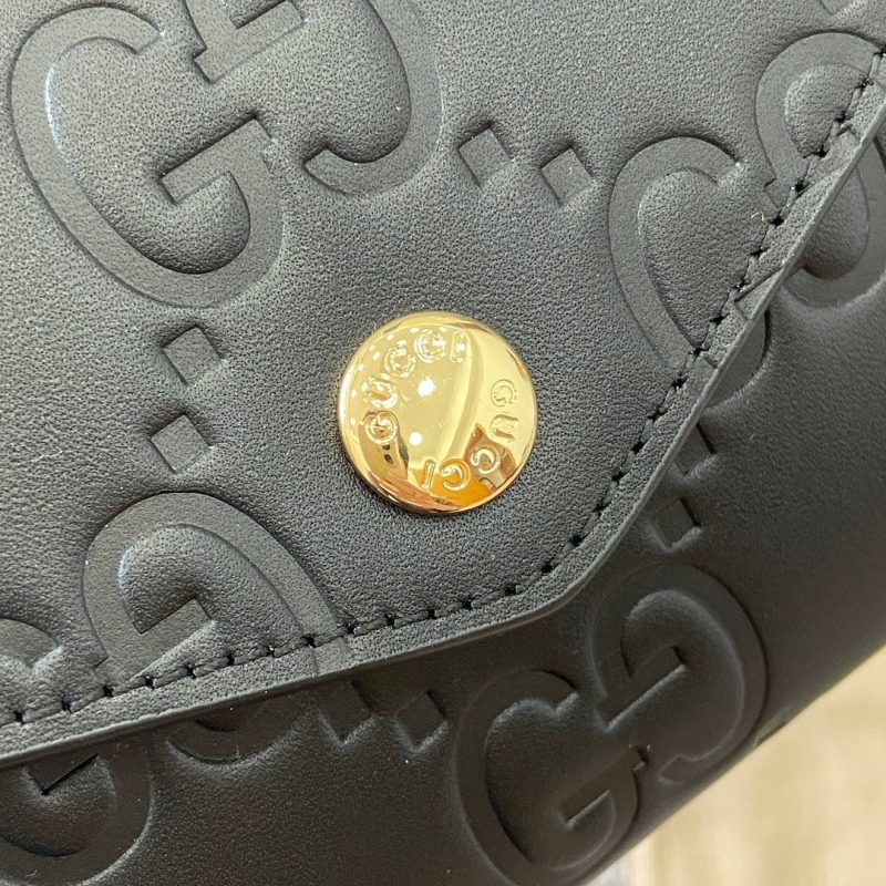 CONTINENTAL WALLET 19 IN BLACK EMBOSSED CALFSKIN GOLD HARDWARE