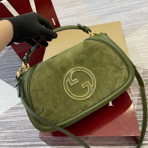BLONDIE MEDIUM SHOULDER BAG 32 IN JUNIPER GREEN CALFSKIN AND SUEDE GOLD HARDWARE