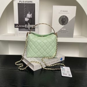 img_70762a6f_20250413_i1744551073367_7432_0_1_jpg CC Coco Crush Handle Lunch Bag Light Green Caviar Leather