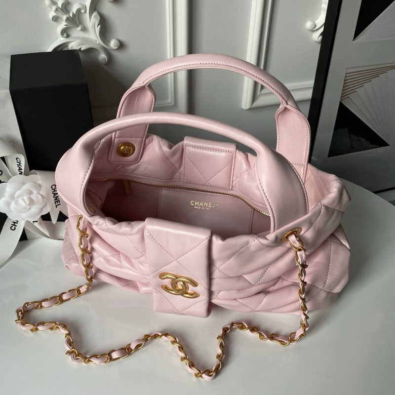 Chanel 25K Bow Bag Pink Gold Calfskin 295190