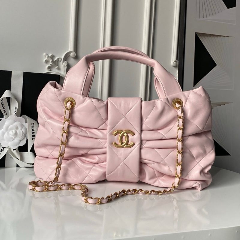 Chanel 25K Bow Bag Pink Gold Calfskin 295190