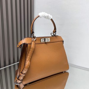 PEEKABOO MEDIUM 33 BROWN CALFSKIN SILVER HARDWARE