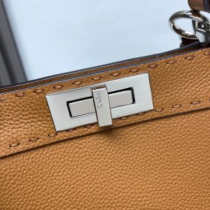 PEEKABOO MEDIUM 33 BROWN CALFSKIN SILVER HARDWARE