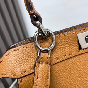 PEEKABOO MEDIUM 33 BROWN CALFSKIN SILVER HARDWARE