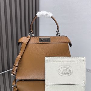 PEEKABOO MEDIUM 33 BROWN CALFSKIN SILVER HARDWARE