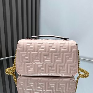 img_77125233_20240313_i1710329973_6530_0_jpg_a46f98ab-e520-4761-9ed7-03aacf516c47 Fendi Baguette 24 Bag With FF Motif Pink Leather Ghw