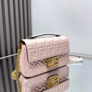 img_77125233_20240313_i1710329973_6534_2_jpg_25ff2473-1b13-4cdb-b7c3-42cde4aa7684 Fendi Baguette 24 Bag With FF Motif Pink Leather Ghw