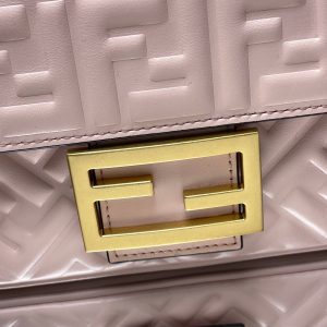 img_77125233_20240313_i1710329973_8566_3_jpg_1d57e24c-1427-45c0-9deb-a36861fd4443 Fendi Baguette 24 Bag With FF Motif Pink Leather Ghw