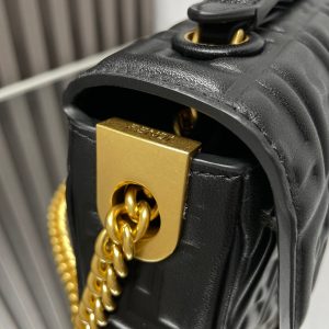 Fendi Baguette 24 Bag With FF Motif Black Leather Ghw