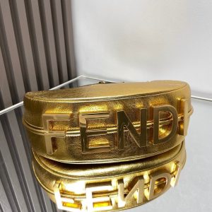 FendiIGRAPHY MEDIUM 29 IN GOLD METALLIC SMOOTH LAMBSKIN GOLD HARDWARE