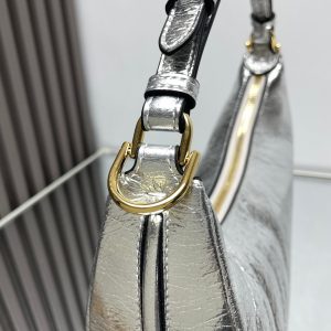 FendiIGRAPHY MEDIUM 29 IN SILVER METALLIC SMOOTH LAMBSKIN GOLD HARDWARE