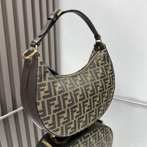 FendiIGRAPHY MEDIUM 29 IN GURKHA JACQUARD FABRIC FF MOTIF GOLD HARDWARE