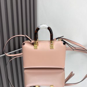 BY THE WAY MINI 18 IN ROSE FOG EMBOSSED CALFSKIN GOLD HARDWARE