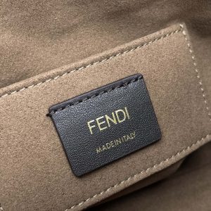 BY THE WAY MINI 18 IN SOYA BEAN JACQUARD FABRIC AND BROWN CALFSKIN TRIM