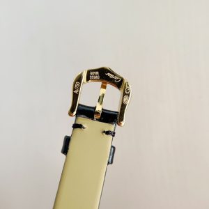 Baignoire Gold Case Black Leather Strap