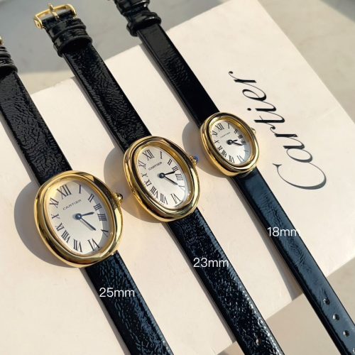 Baignoire Gold Case Black Leather Strap