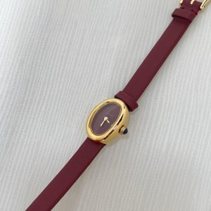 Baignoire Gold Case Red Leather Red Dial