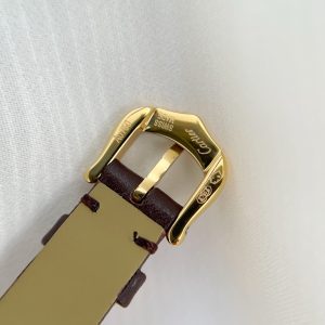 Baignoire Gold Case Burgundy Leather Burgundy Dial