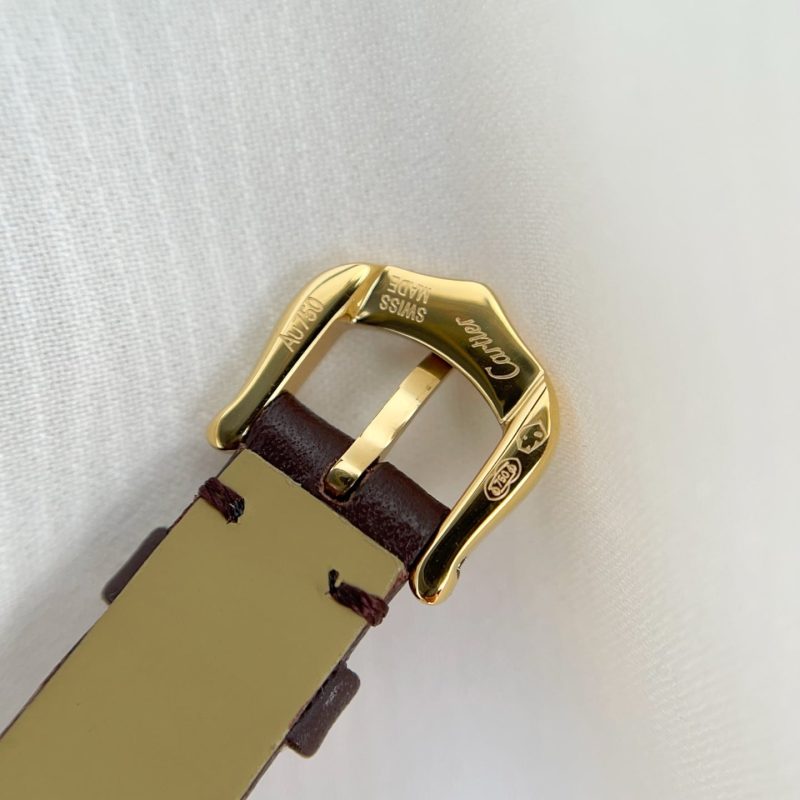 Baignoire Gold Case Burgundy Leather Burgundy Dial