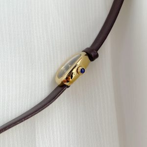 Baignoire Gold Case Burgundy Leather Burgundy Dial