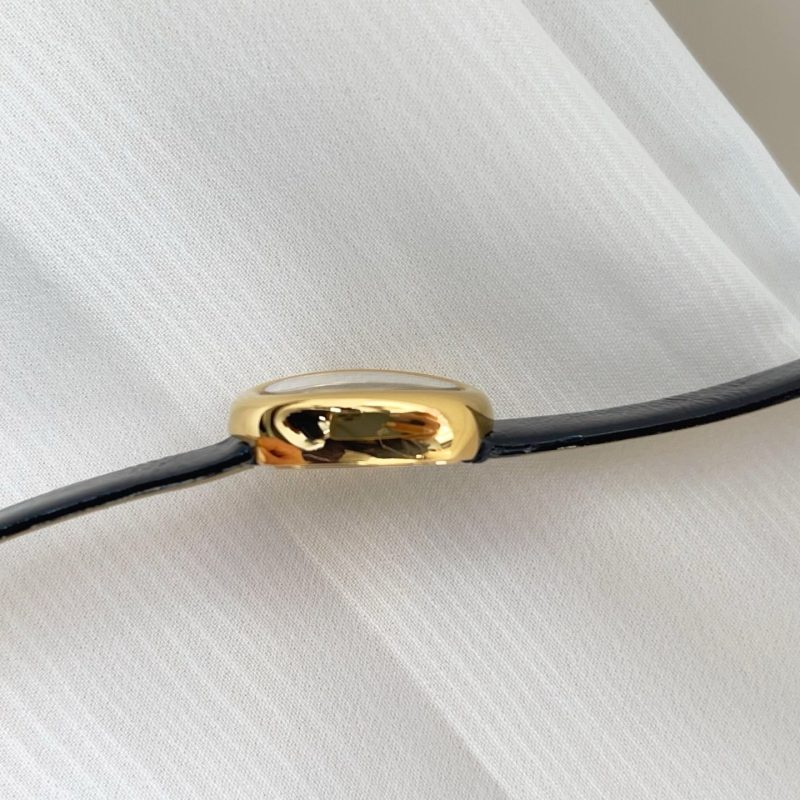 Baignoire Gold Case Black Leather Black Dial