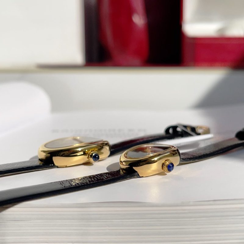 Baignoire Gold Case Black Leather Black Dial