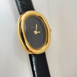 Baignoire Gold Case Black Leather Black Dial