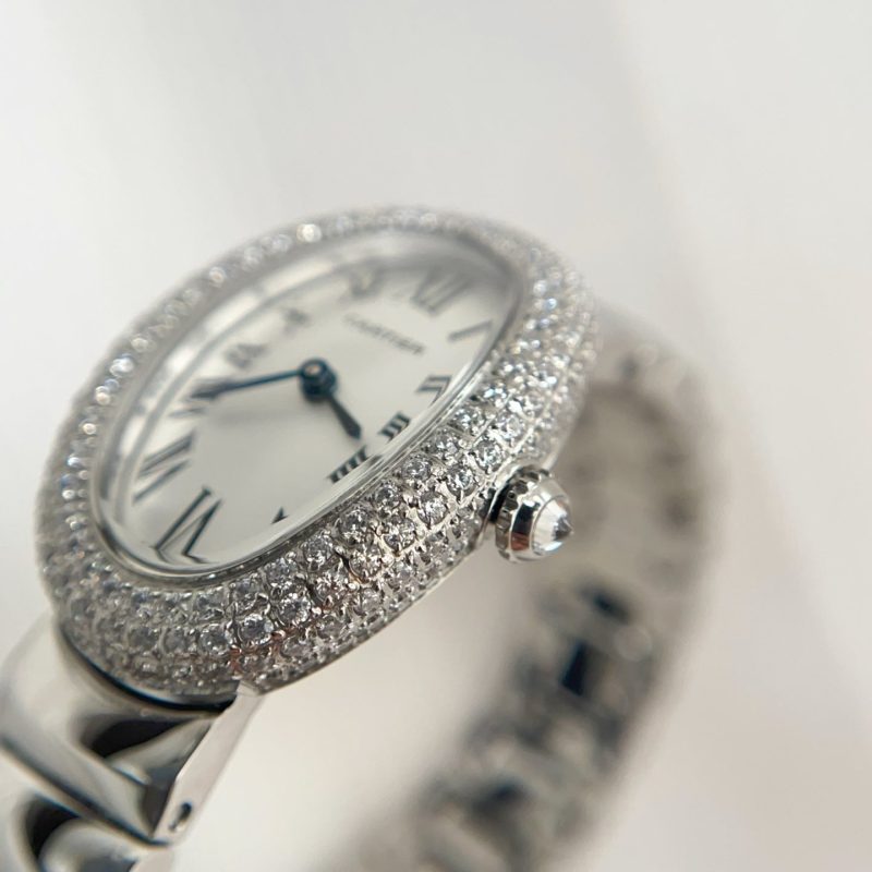 Baignoire Stainless Steel White Dial Diamond Bezel
