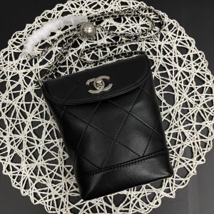 img_7fec9247_20240416_i1713200988_6925_4_jpg CC Phone Holder Bag 17cm Black Lambskin