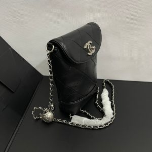 img_7fec9247_20240416_i1713200988_7088_8_jpg CC Phone Holder Bag 17cm Black Lambskin