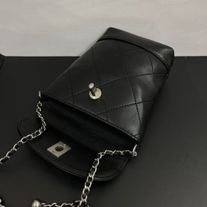 img_7fec9247_20240416_i1713200988_7393_1_jpg CC Phone Holder Bag 17cm Black Lambskin
