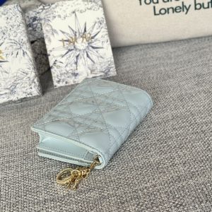 img_80e46a01_20231126_i1700988742_2079_2_jpg CD Caro 11cm Compact Wallet Shiny Cloud Blue Calfskin