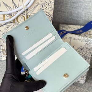 img_80e46a01_20231126_i1700988742_7866_5_jpg CD Caro 11cm Compact Wallet Shiny Cloud Blue Calfskin