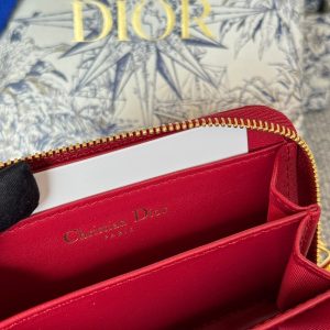 img_80e46a01_20231227_i1703672619_9178_0_jpg CD Logo Caro 11cm Compact Wallet Red Calfskin